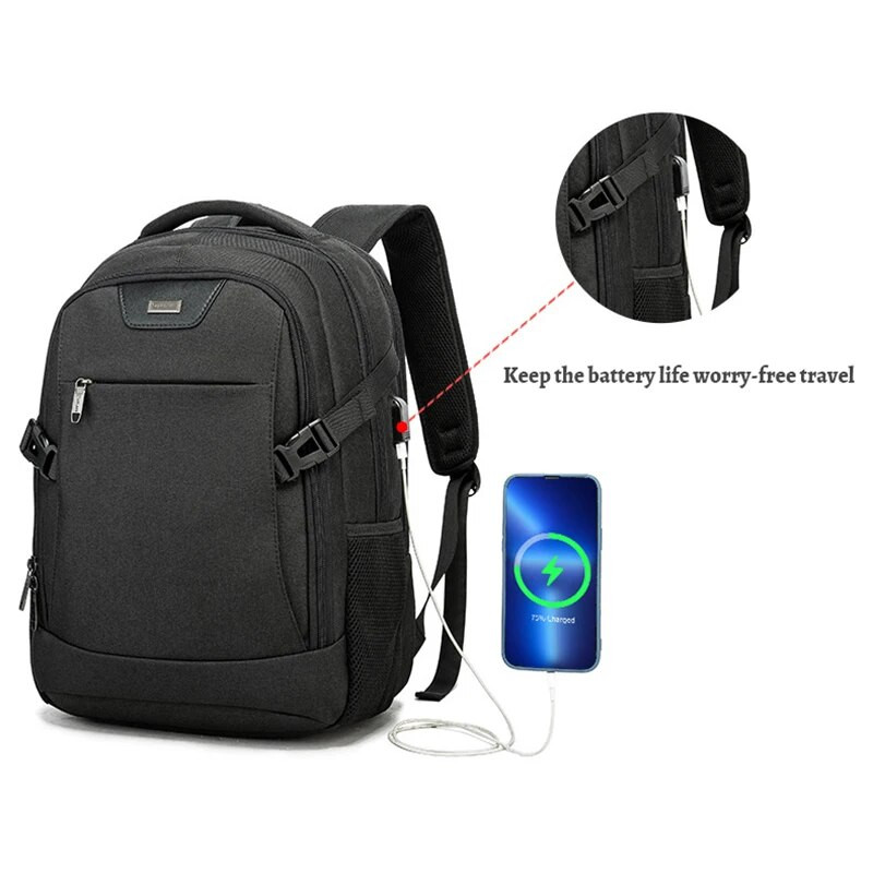 Karštas pardavimas! Verslo kuprinė vyrams 15,6 colio USB Charge Kelioninis nešiojamasis kompiuteris Kuprinės Fashion School Kuprinė vyrams