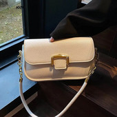 Klasikinis paprasto stiliaus PU odinis pečių krepšys moterims Prabangaus dizaino madingos universalios rankinės Naujos 2023 m. vasaros laisvalaikio skersinis