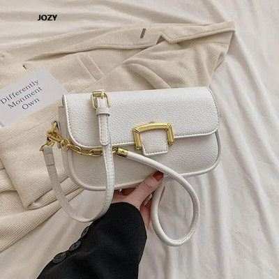 Klasikinis paprasto stiliaus PU odinis pečių krepšys moterims Prabangaus dizaino madingos universalios rankinės Naujos 2023 m. vasaros laisvalaikio skersinis