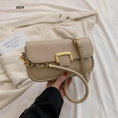 Klasikinis paprasto stiliaus PU odinis pečių krepšys moterims Prabangaus dizaino madingos universalios rankinės Naujos 2023 m. vasaros laisvalaikio skersinis