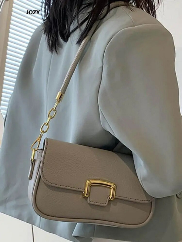 Klasikinis paprasto stiliaus PU odinis pečių krepšys moterims Prabangaus dizaino madingos universalios rankinės Naujos 2023 m. vasaros laisvalaikio skersinis