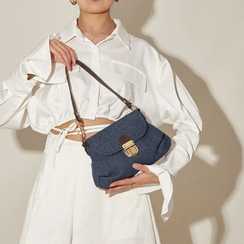 Luksuzni dizajnerski traper platno na rame za žene Nova ljetna moda 2023. Klasične torbe preko ramena Jednostavan stil Trendi ženske torbice