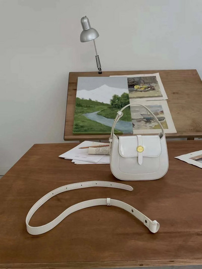 FIRMRANCH Κορεάτικη μοντέρνα ρετρό γαλλική υφή απλή φωτεινή υφή Γυναικεία τσάντα μασχάλης ώμου με μαγνητικό κουμπί