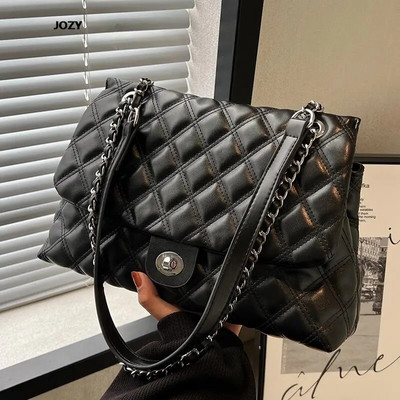 Ženske torbe na rame s dijamantnim rešetkastim lancem velikog kapaciteta, novi luksuzni dizajn, klasična ljetna, vintage torbica jednostavnog stila preko ramena