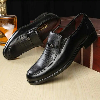 Марка Mazefeng Мъжки кожени официални бизнес обувки Мъжки офис работни обувки Оксфордски дишащи парти обувки за годишнина от сватба