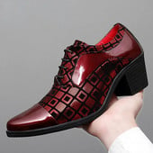 Pantofi formali pentru bărbați cu tocuri înalte pantofi rochie de afaceri pentru bărbați oxford cu vârf ascuțit pantofi formal pentru bărbați pantofi din piele de lux pentru petrecere de nuntă