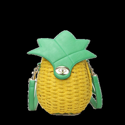 Dizainerio ananasų šiaudų austinis krepšys Mažas kryžminis pečių krepšys moterims paplūdimio prabangi moteriška rotango rankų darbo megzta rankinė