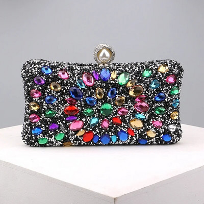 Βραδινό πορτοφόλι Bling Rhinestone Crystal Diamond Γυναικεία τσάντα Clutch Fashion Δείπνο Γαμήλιο πάρτι Τσάντα ώμου Τσάντα χρημάτων