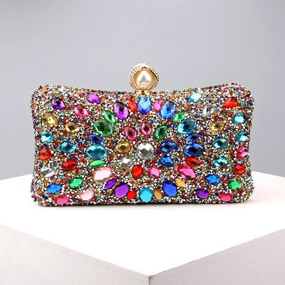 Βραδινό πορτοφόλι Bling Rhinestone Crystal Diamond Γυναικεία τσάντα Clutch Fashion Δείπνο Γαμήλιο πάρτι Τσάντα ώμου Τσάντα χρημάτων
