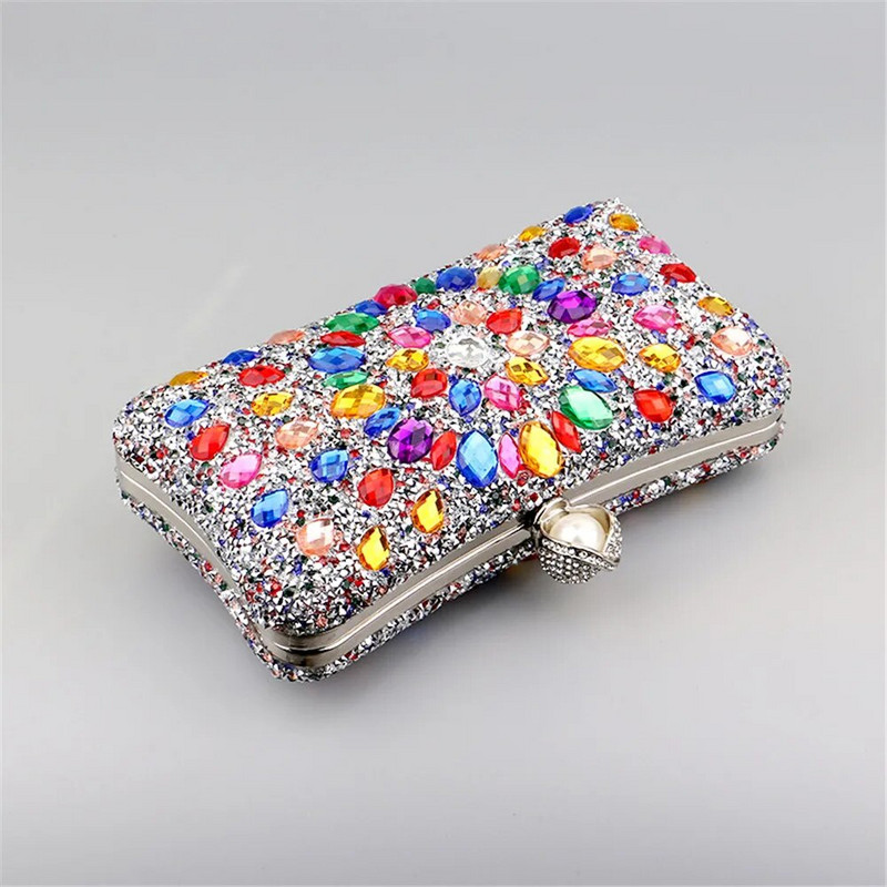 Βραδινό πορτοφόλι Bling Rhinestone Crystal Diamond Γυναικεία τσάντα Clutch Fashion Δείπνο Γαμήλιο πάρτι Τσάντα ώμου Τσάντα χρημάτων