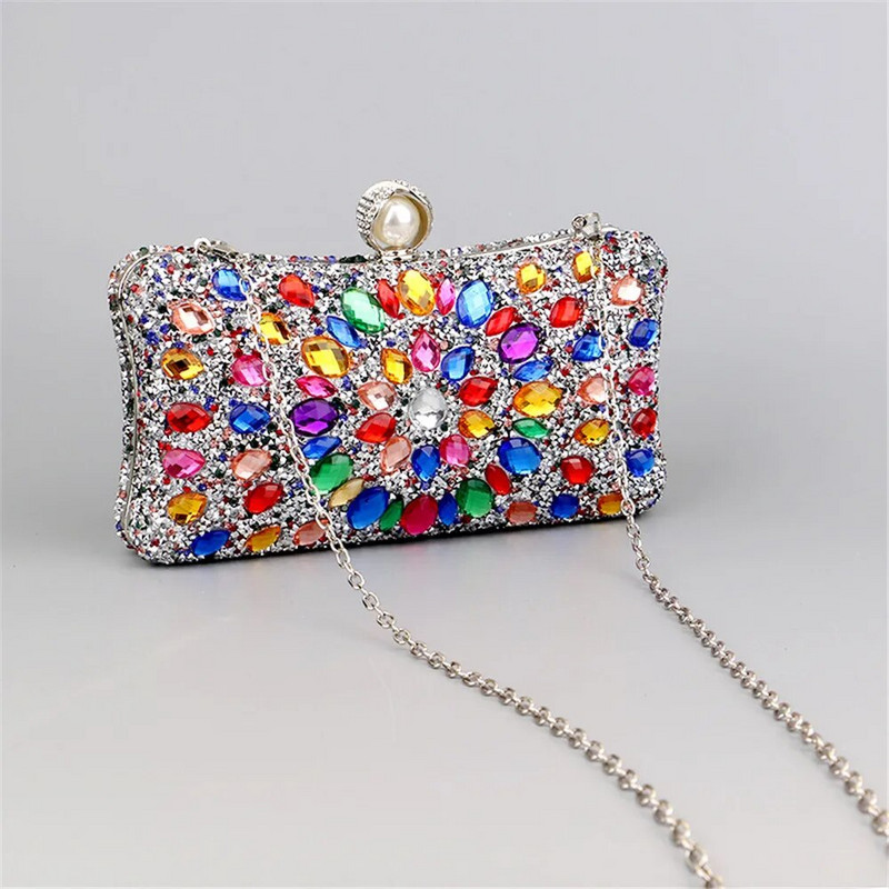 Βραδινό πορτοφόλι Bling Rhinestone Crystal Diamond Γυναικεία τσάντα Clutch Fashion Δείπνο Γαμήλιο πάρτι Τσάντα ώμου Τσάντα χρημάτων