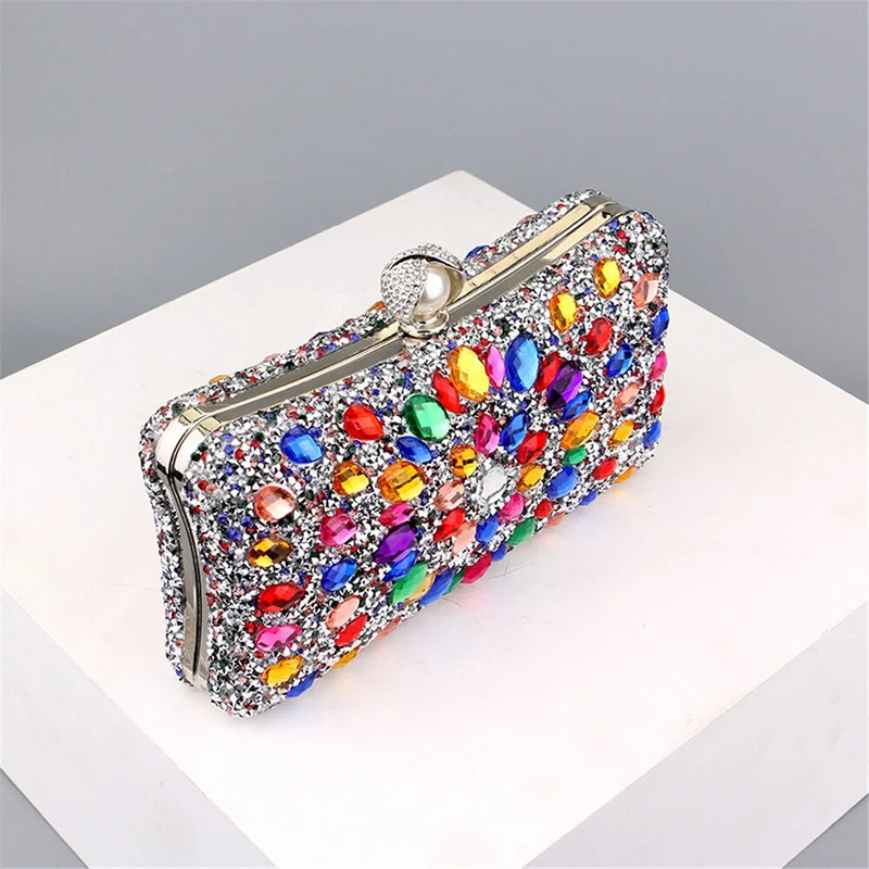 Βραδινό πορτοφόλι Bling Rhinestone Crystal Diamond Γυναικεία τσάντα Clutch Fashion Δείπνο Γαμήλιο πάρτι Τσάντα ώμου Τσάντα χρημάτων