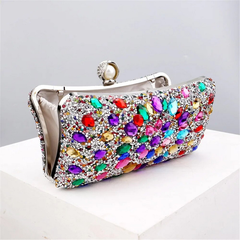 Βραδινό πορτοφόλι Bling Rhinestone Crystal Diamond Γυναικεία τσάντα Clutch Fashion Δείπνο Γαμήλιο πάρτι Τσάντα ώμου Τσάντα χρημάτων