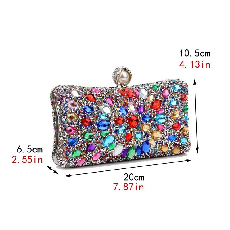 Βραδινό πορτοφόλι Bling Rhinestone Crystal Diamond Γυναικεία τσάντα Clutch Fashion Δείπνο Γαμήλιο πάρτι Τσάντα ώμου Τσάντα χρημάτων
