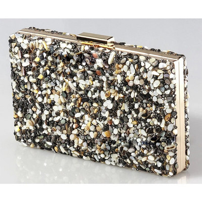 Crystal Stone Dinner Clutch Γυναικείες βραδινές τσάντες γάμου Κρυστάλλινα διαμάντια Τετράγωνη τσάντα Γυναικεία πολύχρωμη τσάντα τσαντάκι και τσάντα