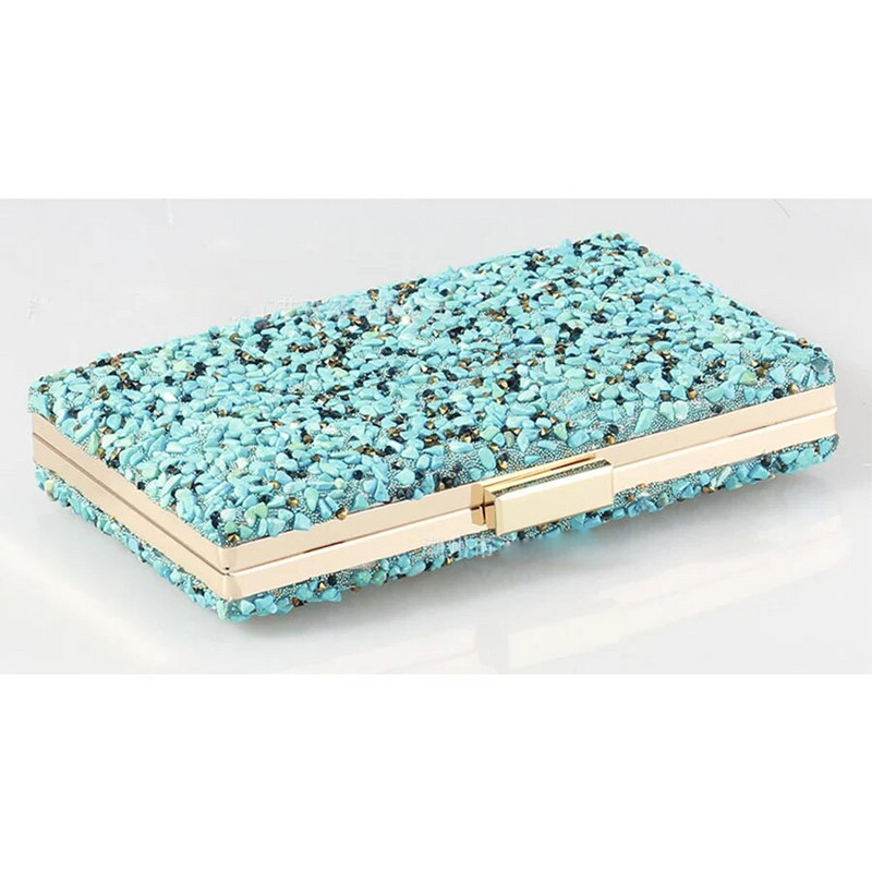 Crystal Stone Dinner Clutch Γυναικείες βραδινές τσάντες γάμου Κρυστάλλινα διαμάντια Τετράγωνη τσάντα Γυναικεία πολύχρωμη τσάντα τσαντάκι και τσάντα