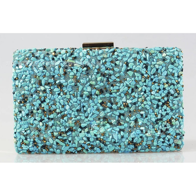 Crystal Stone Dinner Clutch Γυναικείες βραδινές τσάντες γάμου Κρυστάλλινα διαμάντια Τετράγωνη τσάντα Γυναικεία πολύχρωμη τσάντα τσαντάκι και τσάντα