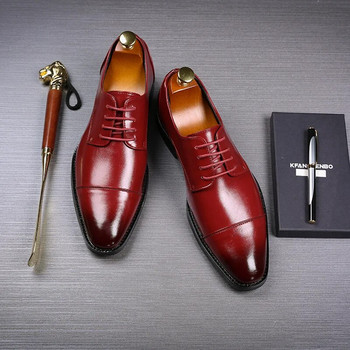 Мъжки класически ретро обувки за дерби Мъжки бизнес рокли, офис кожени обувки с равни обувки Мъжки модни обувки за сватбено тържество Оксфорд ЕС размер 37-48
