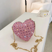 Βραδινή τσάντα Clutch Τσάντα Luxury Love Heart Diamonds Exquisite Design Exquisite For Women Girls Party Τσάντα Γαμήλια τσάντα συμπλέκτες