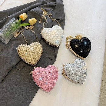 Βραδινή τσάντα Clutch Τσάντα Luxury Love Heart Diamonds Exquisite Design Exquisite For Women Girls Party Τσάντα Γαμήλια τσάντα συμπλέκτες