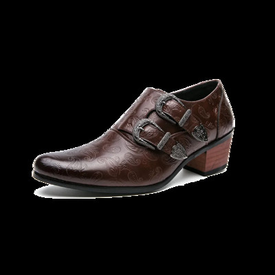 Klasikinio madingo rudo rašto vyriškos suknelės batai didelio dydžio 46 odiniai smailūs batai vyrams Aukštakulniai Vyriški batai