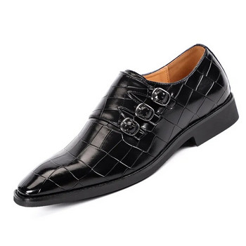 Мъжки ежедневни бизнес кожени обувки Мъжка рокля с квадратни пръсти Офис равни обувки Мъжка мода Сватбени парти Оксфорд ЕС размер 37-48