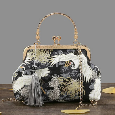 Mood Vintage Fringe kott Väike koorega kotid kett Naiste õlg Crossbody kott Kraana Lendav naiste käekotid rahakotid