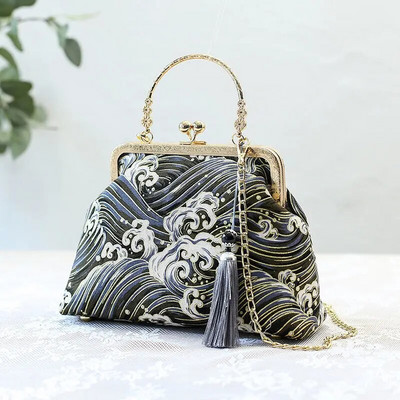 Mood Vintage Fringe kott Väike koorega kotid kett Naiste õlg Crossbody kott Kraana Lendav naiste käekotid rahakotid
