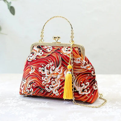 Mood Vintage Fringe kott Väike koorega kotid kett Naiste õlg Crossbody kott Kraana Lendav naiste käekotid rahakotid