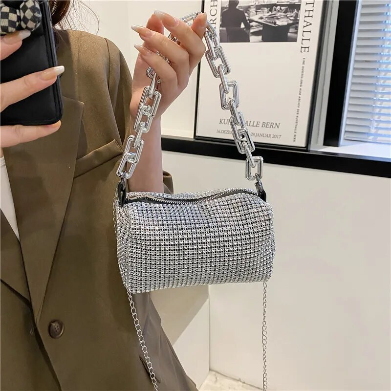 „Bling Diamond Design“ maži „crossbody“ rankinės moterims 2022 m. vasaros tendencija Prabangios mados kelionių rankinės ant pečių piniginės