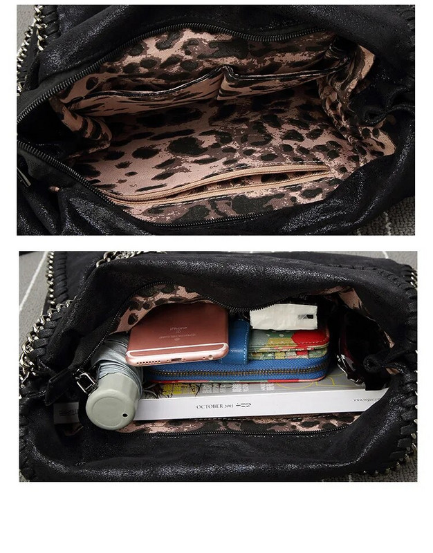 Μόδα Νέα Γυναικεία Αλυσίδα Τσάντα ώμου Μεγάλης χωρητικότητας Crossbody Τσάντα Γυναικεία Πτυσσόμενα Μονόχρωμα Τσάντες Τσάντες αγορών