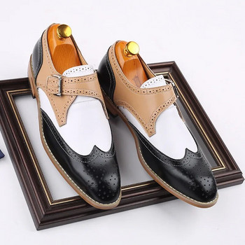 Обувки с издълбани броги Мъжки модни рокли за сватбено тържество Италиански дизайнерски мъжки официални обувки за шофиране, кожени пантофи Мъжки оксфордки