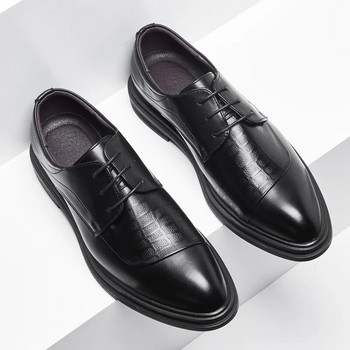 Ръчно изработени мъжки обувки Oxford Сиви кожени броги Мъжки обувки Класически бизнес официални обувки за мъже Сватбени Zapatillas Hombre
