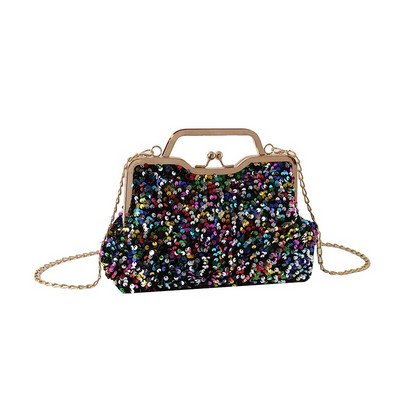 LEFTSIDE Sequin Crossbody Krepšiai moterims 2023 Prabangios dizainerių mados vakarėlio rankinės Trend Chain Cluth