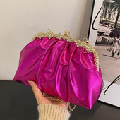 Glitter Laser naiste nahast pilvekott 2022 retro kett Crossbody kott Luksuslik naiste kott Plisseeritud pelmeenkäekott Peo sidur