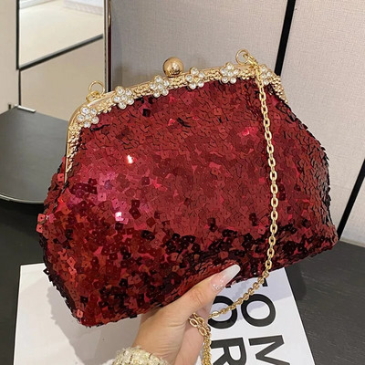 Modes sieviešu fliteru saspraude Shell ķēdes plecu somas Kisslock somiņas un rokassomas ballītei clutch vakara mazās kurjera somas