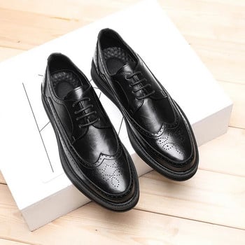 Обувки Oxford за мъже Модни обувки Brogue Мъжки кожени официални рокли Обувки Удобни офис мъжки обувки за сватбено парти Мъжки обувки