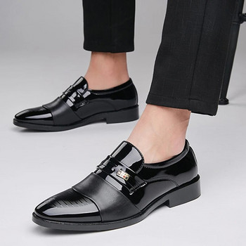 Мъжки черни обувки от PU кожа, официални оксфордски обувки без приплъзване, бизнес ежедневни офис работни сватбени големи размери 38-48