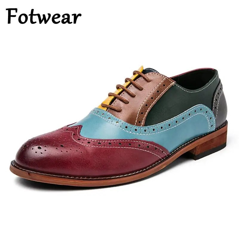 Madingi vyriški „Brogue“ batai Didelio dydžio 47 48 Vestuvių vakarėliui Odiniai batai Vyriški suvarstomi smailianosiais pirštais Suknelė įvairių spalvų oficialūs batai