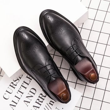 2023 Άνοιξη Gentleman Oxfords Δερμάτινα παπούτσια Πολυτελή είδη Ανδρικά παπούτσια Μόδα casual pointed toe Επίσημο επαγγελματικό ανδρικό νυφικό