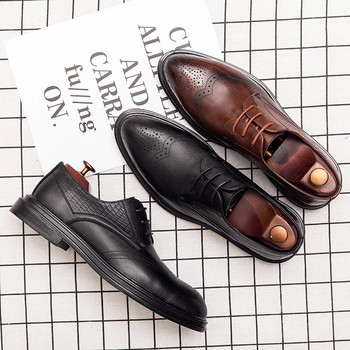 2023 Άνοιξη Gentleman Oxfords Δερμάτινα παπούτσια Πολυτελή είδη Ανδρικά παπούτσια Μόδα casual pointed toe Επίσημο επαγγελματικό ανδρικό νυφικό