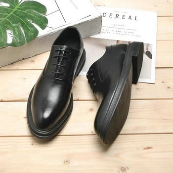 Мъжки обувки Oxfords Бизнес офис остри черни кафяви връзки Мъжки официални обувки Сватбени обувки 569