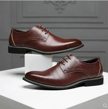 Zapatos Hombre Големи размери Мъжки кожени обувки Ежедневни обувки Висококачествени луксозни бизнес обувки Универсални сватбени обувки Мъжки