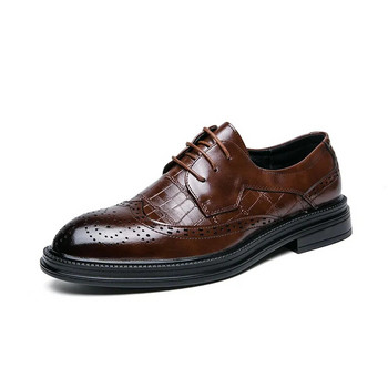 Джентълменски бизнес официални кожени обувки Мъжки модни рокли Обувки Класически италиански официални офис Оксфордски обувки за мъже Дерби обувки