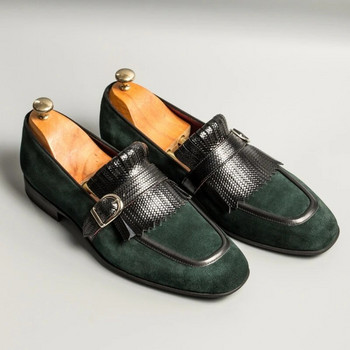Зелени мъжки официални обувки, мокасини, пискюли, приплъзващи се кръгли пръсти, парти сватбени обувки за мъже, безплатна доставка, размер 38-46