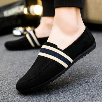 Stripe Solid Sneakers Ανδρικά Παπούτσια Μαύρα Μπλε Slip on Loafers Παπούτσια Μαλακά άνετα casual παπούτσια για άντρες Flats Zapatos Casuales