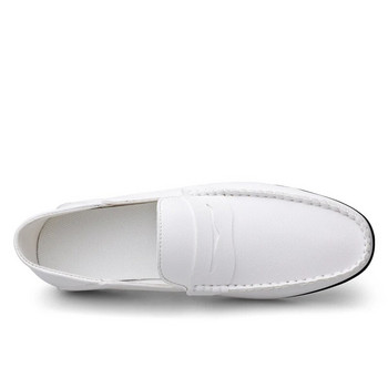 Летни мъжки мокасини Сватбена рокля Бели мокасини за шофиране Обувки Мъжки ежедневни обувки Леки мъжки обувки с цепени кожени пантофи