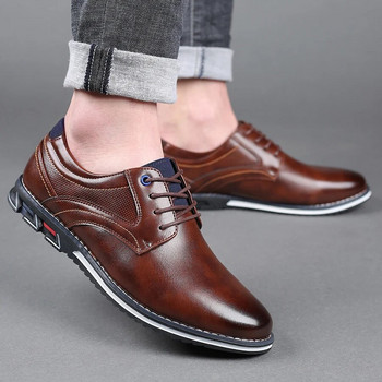 Ретро мъжки обувки Бизнес маркови кожени обувки Модни ежедневни обувки за мъже Черни кафяви дишащи мокасини Комфортни мъжки обувки 2023