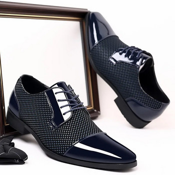 Ретро мъжки класически рокли обувки Oxfords лачени обувки за мъже с връзки социална обувка черни кожени сватбени мъжки парти обувки