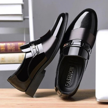Луксозни кожени мъжки обувки за сватба, официални оксфордски бизнес ежедневни офис работни обувки за мъже Класически мъжки обувки с остри рокли